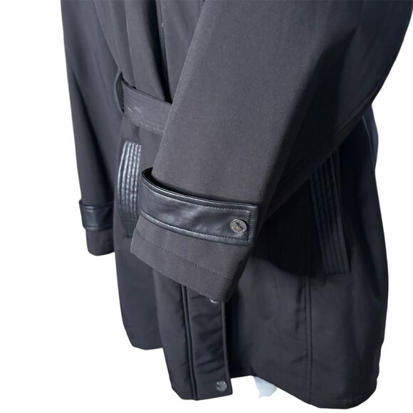 Michael Kors Black Hooded Trench Coat Women's Size 2X - Picture 7 of 14